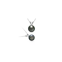 Gift For Her - 9.5-9.9 mm Tahitian Cultured Pearl White Gold Pendant
