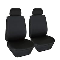 Dual Waterproof Front Car Seat Covers Neoprene Car Bucket Seat Protection Airbag Compatible for Cars SUVs Trucks Vans 2 PCS(Black)