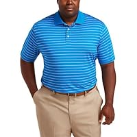 DXL Big + Tall Essentials Men's Big and Tall Striped Golf Polo Shirt