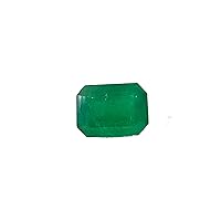 TGSC 2 Ct Natural Deep Green Emerald Octagon Shape Size 8.50x6 mm Loose Gemstone-May Birthstone-Zambian Emerald-Brilliant Cut Faceted Emerald