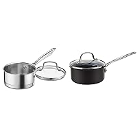 Cuisinart 8919-14 Professional Series 1-Quart Saucepan with Cover, Stainless Steel, Mirror Finish & 1-Quart Saucepan, Chef's Classic Nonstick Hard Anodized Saucepan w/Cover, 619-14