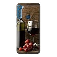 R1316 Grapes Bottle and Glass of Red Wine Case Cover for Motorola One Fusion+