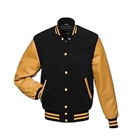 Mens Varsity Letterman Baseball Bomber Jacket | Stylish Black Lightweight Jackets for Fashion | Letterman Bomber Jacket