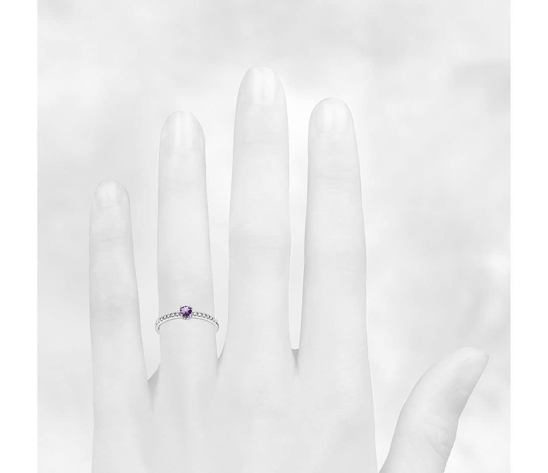 JewelryGift Choose Your Color 925 Sterling Silver Halo Promise Ring Gemstone Wedding Engagement Solitaire Ring white Cubic Zircon Daily Wear Party Wear Women and Girls Jewelry Size : 4 To 13