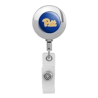 University of Pittsburgh Primary Logo Retractable Reel Premium Metal Chrome Badge ID Card Holder Clip
