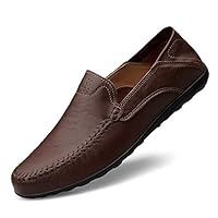 Men's Loafers Genuine Leather Flat Breathable Casual Shoes Handmade Slip On Driving Shoes Fashion Business Shoes
