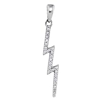 The Diamond Deal Sterling Silver Womens Round Diamond-accent Lightning Bolt Pendant .01 Cttw