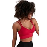 Comfortable Padded Ladies Sports Bra | Double Strap Plunge Yoga Top for Women | Soft & Breathable Workout Top for Activewear