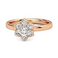 Daisy Flower Moissanite Diamond 925 Sterling Silver Women Wedding Ring Women Jewelry