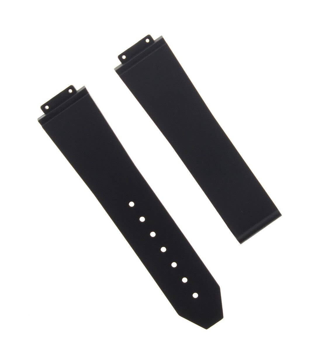 Ewatchparts 25MM RUBBER WATCH STRAP BAND COMPATIBLE WITH HUBLOT H BIG BANG DEPLOYMENT CLASP WATCH BLACK