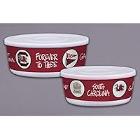 Magnolia Lane University South Carolina Gamecocks Football Bowl Container with Lid, Set of 2, Kitchen Accessories