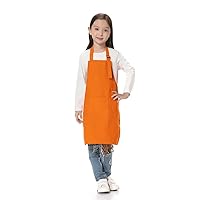 TopTie Kids Aprons with Pocket & Adjustable Strap, Child Chef Bib Apron for Kitchen Cooking Baking Painting