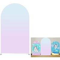 Mermaid Arch Stretchy Backdrop Gradient Color Undersea Arched Stand Covers for Girls Birthday Party Decoration GX-120-4x7ft