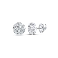 10K White Gold Mens Diamond Cluster Earrings 2-3/4 Ctw.