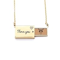 Brown Saiga Antelope Animal Letter Envelope Necklace Pendant Jewelry