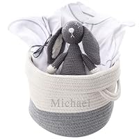 Personalized Baby Gift Basket with Name - Unisex, Boy or Girl - Organic, Custom, Gender Neutral 3-6m