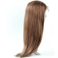 Full Lace Wigs Hand Made Human Hair Remy 100% Brazilian Virgin #4 Yaki Straight (14