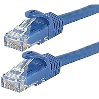 Monoprice Cat6 Ethernet Patch Cable - Snagless RJ45, 24AWG Stranded Pure Bare Copper Wire, 550Mhz, UTP, 7 Feet, Blue - Flexboot Series (12 Pack)