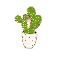Women Girls Cactus Brooch Pin Badges Clothes Bags Backpacks Lapel Pin Potted Plant Breastpin Fashion, M, Plastic, no gemstone