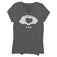 Disney Women's Characters Glove Heart T-Shirt