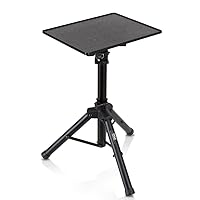 PYLE-PRO Universal Laptop Projector Tripod Stand - Computer, Book, DJ Equipment Holder Mount Height Adjustable Up to 35 Inches w/ 14'' x 11'' Plate Size - Perfect for Stage or Studio Use PLPTS2