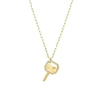 14k Yellow Gold .25tcw Diamond Octagon Radiant Key Necklace 20 Inch Jewelry for Women