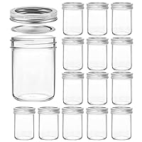 VERONES Mason Jars 8 OZ, 8 OZ Canning Jars Jelly Jars With Regular Lids, Ideal for Jam, Honey, Wedding Favors, Shower Favors