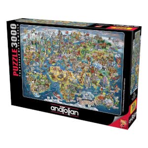 Anatolian Puzzle - Wonderful World Map, 3000 Piece Jigsaw Puzzle, 4923, Multicolor