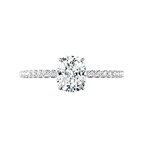 Moissanite Elongated Cushion Cut Ring, 1.0ct Colorless VVS1, Sterling Silver Wedding Band