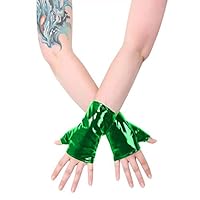 12 Colors Fingerless Wrist Gloves Unisex Cosplay Shiny Punk Gloves