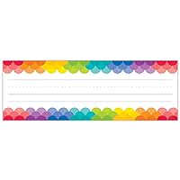 CTP Painted Palette Rainbow Scallops Name Plates, Set of 36, 9.5” x 3.25” Each (Creative Teaching Press 4401)