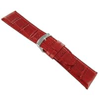 24mm Morellato Red Alligator Grain Padded Genuine Leather Mens Watch Band 3395