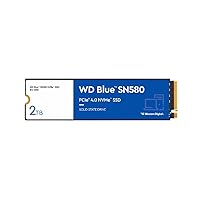 Western Digital 2TB WD Blue SN580 NVMe Internal Solid State Drive SSD - Gen4 x4 PCIe 16Gb/s, M.2 2280, Up to 4,150 MB/s - WDS200T3B0E