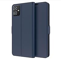 Compatible for Asus Zenfone 8 Wallet Card case PU Leather Protective Cover Anti-Scratch Anti-Slip Shockproof Women Men Protective Slim Fit Magnetic Suction Buckle Cover (Blue)