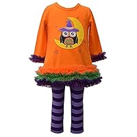 Bonnie Jean girls Halloween Owl Appliqued Dress and Legging SetClothing Set
