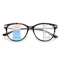 OPTOFENDY Progressive Multifocal Reading Glasses for Women Men, Metal Blue Light Computer Readers Anti Glare/Eyestrain