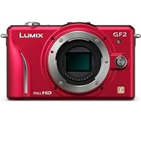 Panasonic Lumix DMC-GF2 Digital Micro Four Thirds Camera Body (International Model No Warranty) (Red)