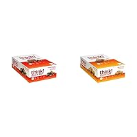 think! Protein Bars with Chicory Root Fiber, 10 Count Chunky Chocolate Peanut 1.4 Oz and 10 Count Salted Caramel 1.4 Oz