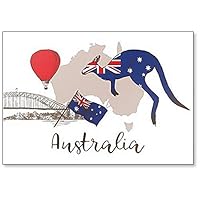Collage of National Symbols of Australia: Kangaroo, 68 Fridge Magnet