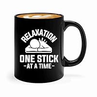 Acupuncture Coffee Mug 11oz Black -Relaxation one stick - Chiropractors Physical Therapists Physician Assistants Naturopathic Physicians Massage Therapists.