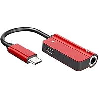 2-in-1 USB Type C to 3.5mm Audio ChargerHeadphone Adapter Red Economical Practical Nice