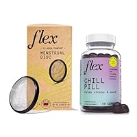 Flex Disc - Disposable Menstrual Discs + Chill Pill - Natural Gummies to Help Relaxation (Bundle)