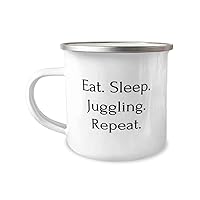 Eat. Sleep. Juggling. Repeat. Juggling 12oz Camper Mug, Sarcastic Juggling Gifts, For Friends, Juggling balls, Juggling clubs, Juggling props, Juggling scarves, Juggling rings