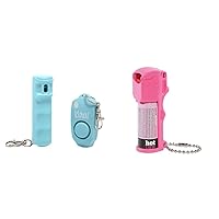 Kuros by Mace Brand Pocket Pepper Spray & Personal Alarm Combo (Turquoise) – 10’ Self Defense Pepper Spray with Flip Top Safety Cap, Leaves UV Dye on Skin, Self Defense Alarm Emits Powerful 130 dB