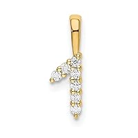 14k Gold Diamond Sport game Number 1 Pendant Necklace Measures 13x4.08mm Wide 1.64mm Thick Jewelry for Women