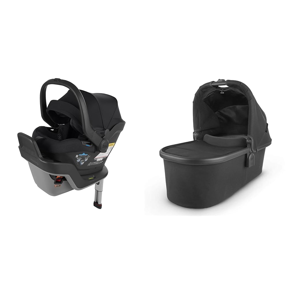 UPPAbaby Mesa Max Infant Car Seat|Base with Load Leg+Robust Infant Insert Included|Innovative Safety & Bassinet - Jake (Black/Carbon/Black Leather)