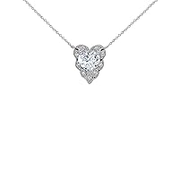HALO DIAMOND HEART-SHAPED PERSONALIZED (LC) BIRTHSTONE AND NECKLACE IN STERLING SILVER - Birthstone Color:: Emerald Green (May), Length:: 16