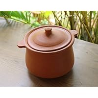 Earthen clay cooking pot with lid (Porridge pot-2.1qt)