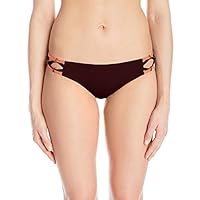 Dolce Vita Women's Solid Bikini Bottom with Beaded Side