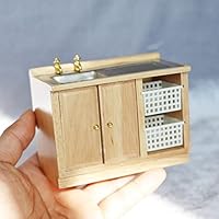 AirAds Dollhouse 1:12 Scale Dollhouse Miniature Kitchen Furniture Sink with Baskets
